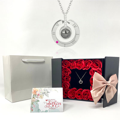 I love you in 100 languages necklace, Forever rose box, Mother's day gift