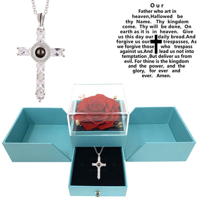 Lord's prayer cross necklace for women, cross necklace for men